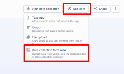Data collection form