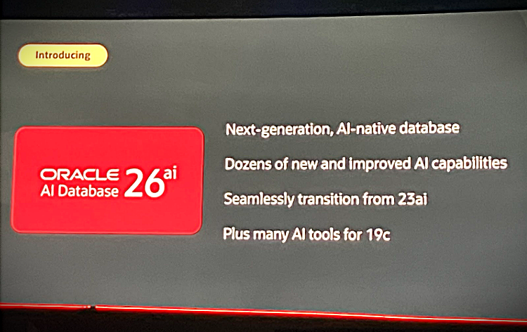 「Oracle AI Database 26ai」の発表